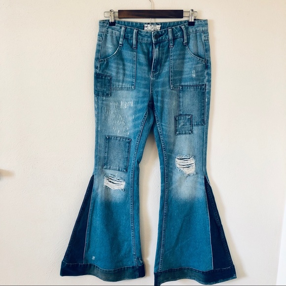 patch bell bottom jeans